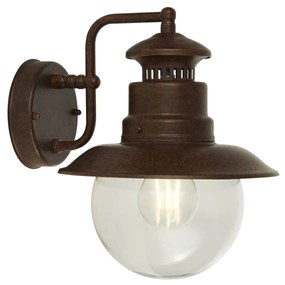 Applique Rustico-Country Stazione Acciaio Marrone 1 Luce E27