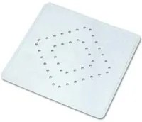 Tappeto antiscivolo x piatto doccia gomma bianco+ventose cm 55x55 (2 pezzi)