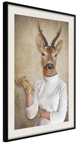 Poster  Animal Alter Ego: Capreolus  Cornice Quadri Cornice nera con pass-partout, Larghezza x Altezza Home decor 20x30