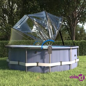 vidaXL Cupola per Piscina con Staffa Rotonda 406x203 cm PVC