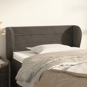 Testiera Ad Orecchio Grigio Scuro 103x23x78/88 Cm İn Velluto /