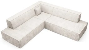 Divano letto angolare con contenitore a L TERAMO, lato destro, beige