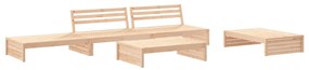 Set divani da giardino 5 pz con cuscini in legno massello