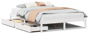 Letto senza materasso bianco 135x190 cm legno massello di pino
