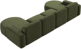 Divano angolare verde (a U) con rivestimento in ciniglia Omao – Makamii