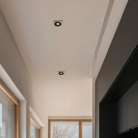 Faretto per controsoffitto TOBBY 1xGU10/20W/230V 11,5x11,5 cm rovere/nero