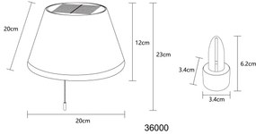 Globo 36000 - LED Paralume solare per bottiglie 10xLED/1,5W/3V IP44