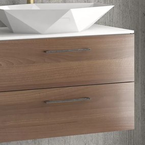 Mobile bagno 80 cm con due cassetti e piano solid surface EL-80SS - KAMALU