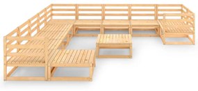 Set Divani da Giardino 12 pz in Legno Massello di Pino