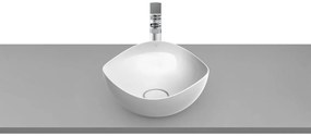 Lavabo da appoggio Ohtake ROCA irregolare in ceramica P 37.5 cm bianco lucido