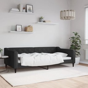 Letto Da Giorno Nero 100x200 Cm İn Tessuto /