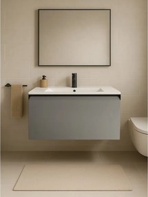 Mobile da bagno sospeso sotto lavabo L 79.5 x H 40 x P 45.5 cm grigio opaco, 1 cassetto Fusion