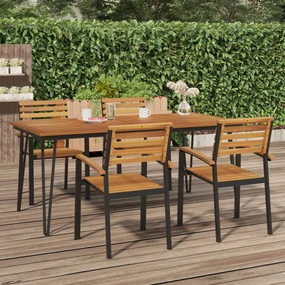 Tavolo giardino con gambe forcella 180x90x75 cm massello acacia