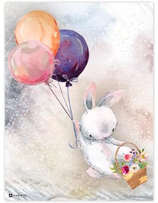 Quadro per bambini - Coniglietto con palloncini | Inspio