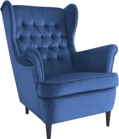 Poltrona Harry in velluto navy - Blu86