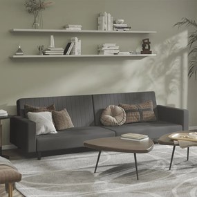 Divano Letto A 2 Posti Grigio Scuro İn Velluto /