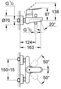 GROHE 32831000 - Miscelatore per vasca EUROSMART COSMOPOLITAN DN 15, cromo lucido