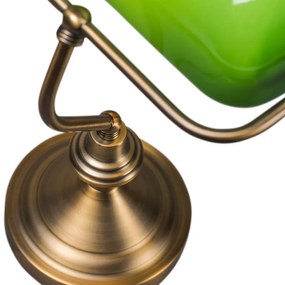 Lampada da tavolo classica intelligente bronzo con vetro verde incl. Wifi A60 - Banker
