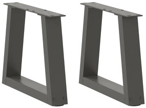 Gambe Tavolo Pranzo A V 2 Pz Antracite 30x(30-31,3)cm Acciaio /