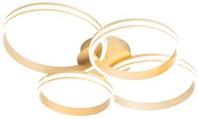 Plafoniera ottone con LED dimmerabile a 3 livelli 4 luci - Navara