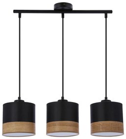 Lampadario a sospensione con filo PORTO 3xE27/60W/230V nero/marrone