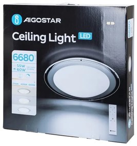 Aigostar - Lampada da soffitto dimmerabile a LED 60W/230V 2700-6500K Ø 52,7 cm cromo + telecomando