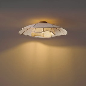 Plafoniera Japandi in tessuto beige 70 cm - Haru