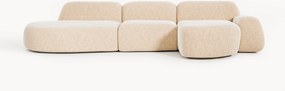 Divano angolare componibile 4 posti in bouclé con chaise longue Wolke