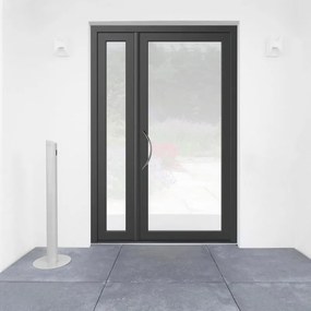 Portoncino d'ingresso Condo7 con vetro L 90 x H 210 cm in alluminio grigio