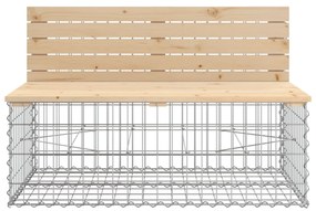 Panca giardino design gabbione 103x70x65 cm legno massello pino