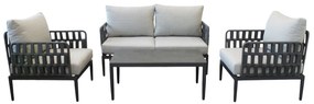 CASCADA - salotto outdoor con struttura in alluminio grigio chiaro, antracite o naturale