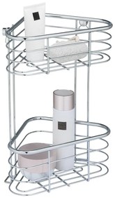 Mensola da bagno da parete e angolare argentata in acciaio inox Trestina – Wenko