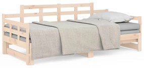 Dormeuse estraibile in legno massello di pino 2x(80x200) cm