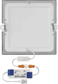 Plafoniera LED da incasso NEXXO LED/18W/230V 3000/3500/4000K argento 22,5x22,5 cm