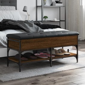 Panca Porta Scarpe Rovere Marrone 102x42x45cm Legno Multistrato /