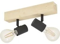 Spot Minimal Townshend 3 Legno Marrone 2 Luci E27 60W