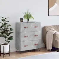 Credenza Grigio Cemento 69,5x34x90 cm in Legno Multistrato 827824