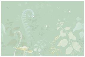 Carta da parati – Natura morta vegetale astratta in verde