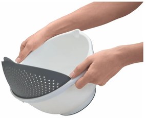 Ciotola bianca con colino 2in1 , Ø 28 cm - Metaltex