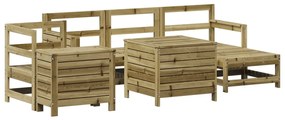 Set divani da giardino 7 pz in legno impregnato di pino