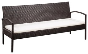 Set divani da giardino 5 pz con cuscini in polyrattan marrone