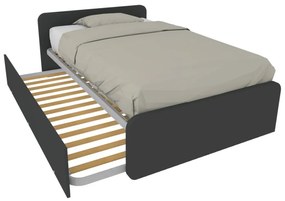 864R - Letto cameretta 120x190 1piazza e mezzo con secondo letto estraibile e testate personalizzabili.Reti incluse