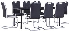 Set Sala Da Pranzo 9 Pz İn Similpelle Nero /
