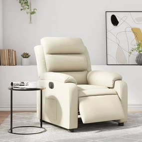Poltrona Reclinabile Elettrica Crema İn Similpelle /