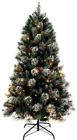 Albero di Natale artificiale Kauri verde con illuminazione H 210 cm x Ø 110 cm
