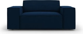 Poltrona in blu scuro con rivestimento in velluto Jodie – Micadoni Home