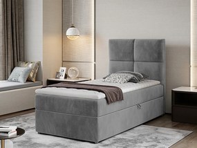 Letto singolo boxspring Ilenia - Tessuto grigio