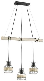 Fischer & Honsel 60798 - Lampadario su corda STRAW 3xE27/40W/230V