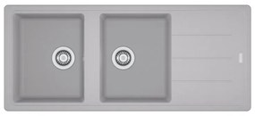 Lavello integrato 2 vasche con gocciolatoio laterale destro o sinistro FRANKE Boston alluminio L 50 x L 116 cm argento