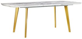 Tavolo da pranzo estensibile bianco e oro 160/200 x 90 cm MOSBY Beliani